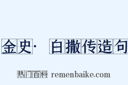 金史·白撒传造句是什么意思的图片